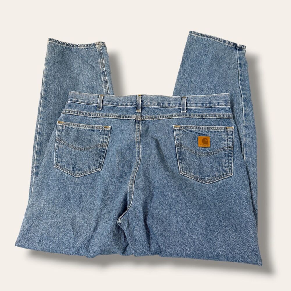 Carhartt Jeans Mens 42x32 Relaxed Fit Straight Leg Light Wash Denim